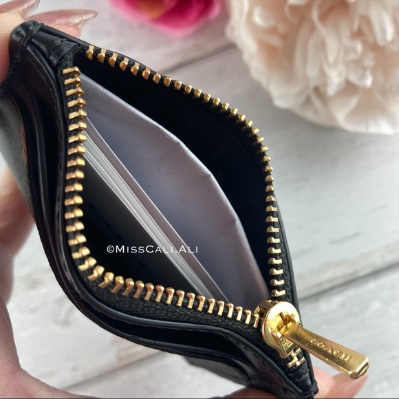 NWT COACH Mini Town Bucket Bag Signature Canvas Vintage Rose & Zipper Card Case - Picture 11 of 16